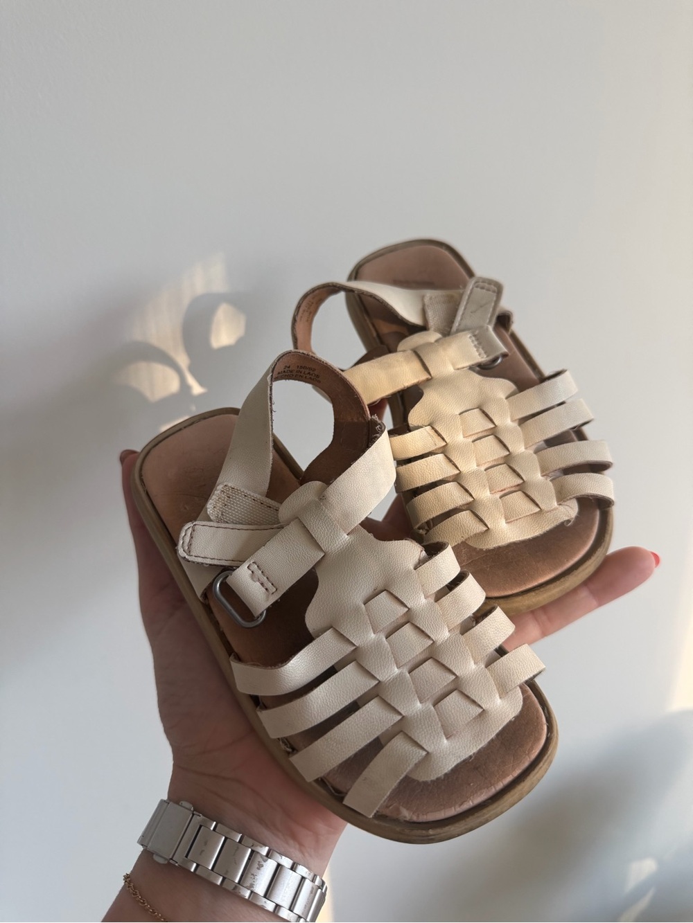 Zara Cream Woven Leather Sandal - Strappy Slide